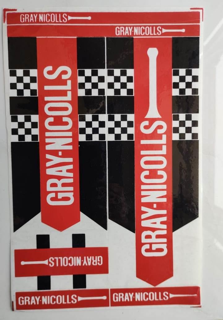 Self Adhesive, Vinyl Plastic, Cricket Bat Sticker - (Red)-image-42