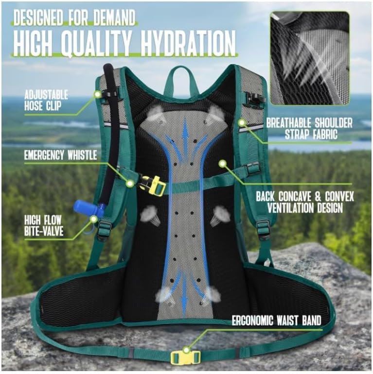 Hiking Backpack 50L, Large Capacity Travel Backpack with Waist Strap for Trekking Cycling Camping (grey,29.1 x 26.7 x 11.4 cm)