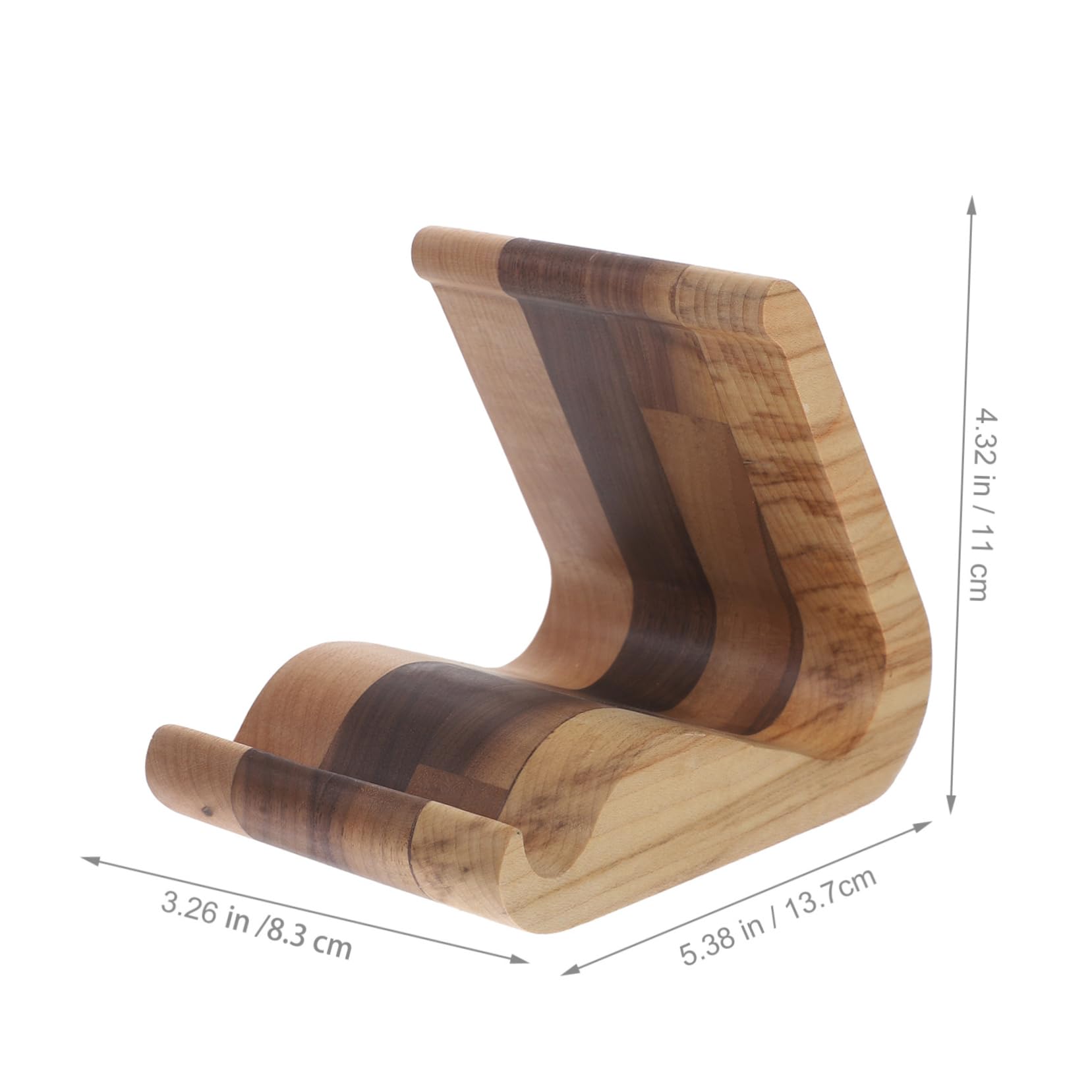 SHINEOFI Supporto Portatile per Telefono, Legno Noce Nero e Acero | Base Stabile, Design Semplice e Coordinato, per Tavolo e Scrivania, Leggero e Facile da Spostare