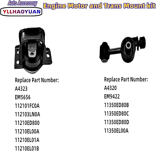 Miniatura 4 de Kit de montaje de motor compatible con Nissan Versa 1.8L 2007 2008 2009 2010 2011 2012 y Nissan Cube 1.8L 2009-2013 2014 4 piezas de montaje Trans