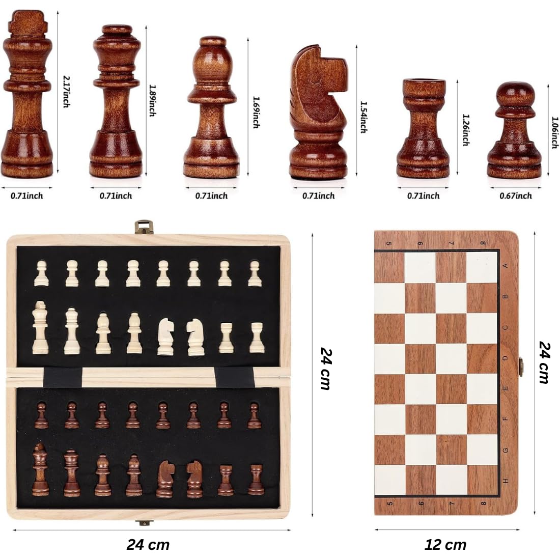PRIMESAGE® Chess Board Set 9.5"x9.5"IN(EXTRA QUEENS) Chess Board Wooden Chess Board Set Magnetic Chess Board Wooden Chess Board Magnetic Chess Board Memory Chess Game for Kids Board Games Memory Chess — Amazon image 2