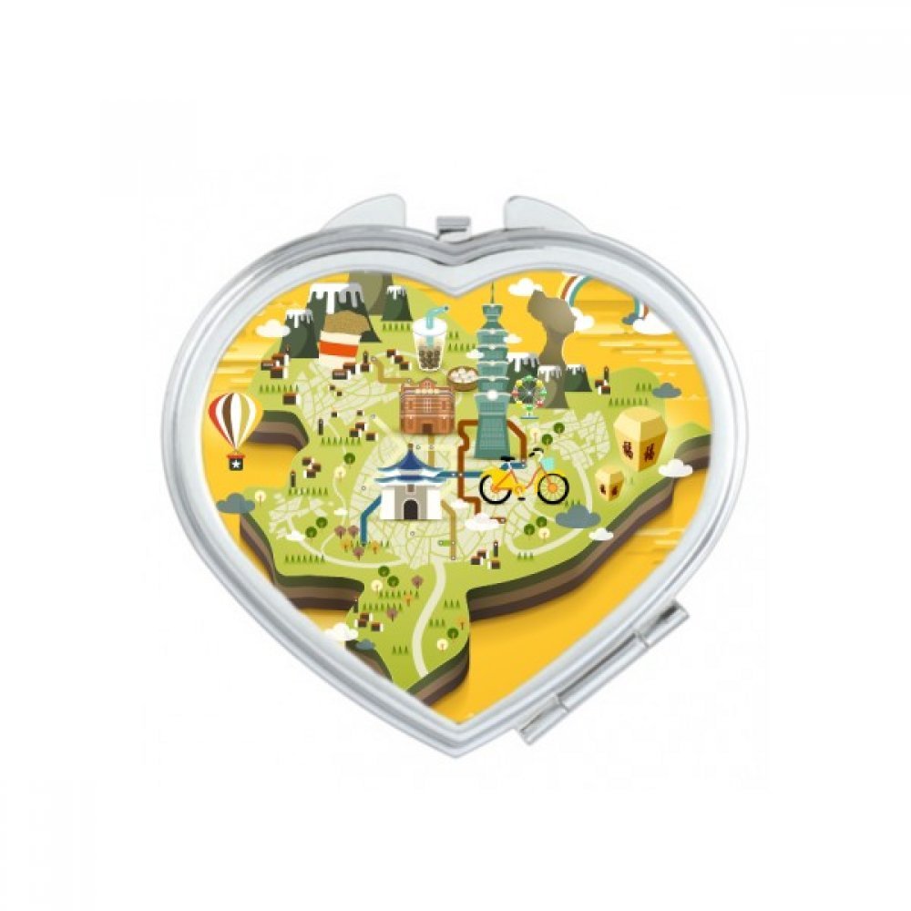 Miroir compact dragon boat double face pour maquillage de précision