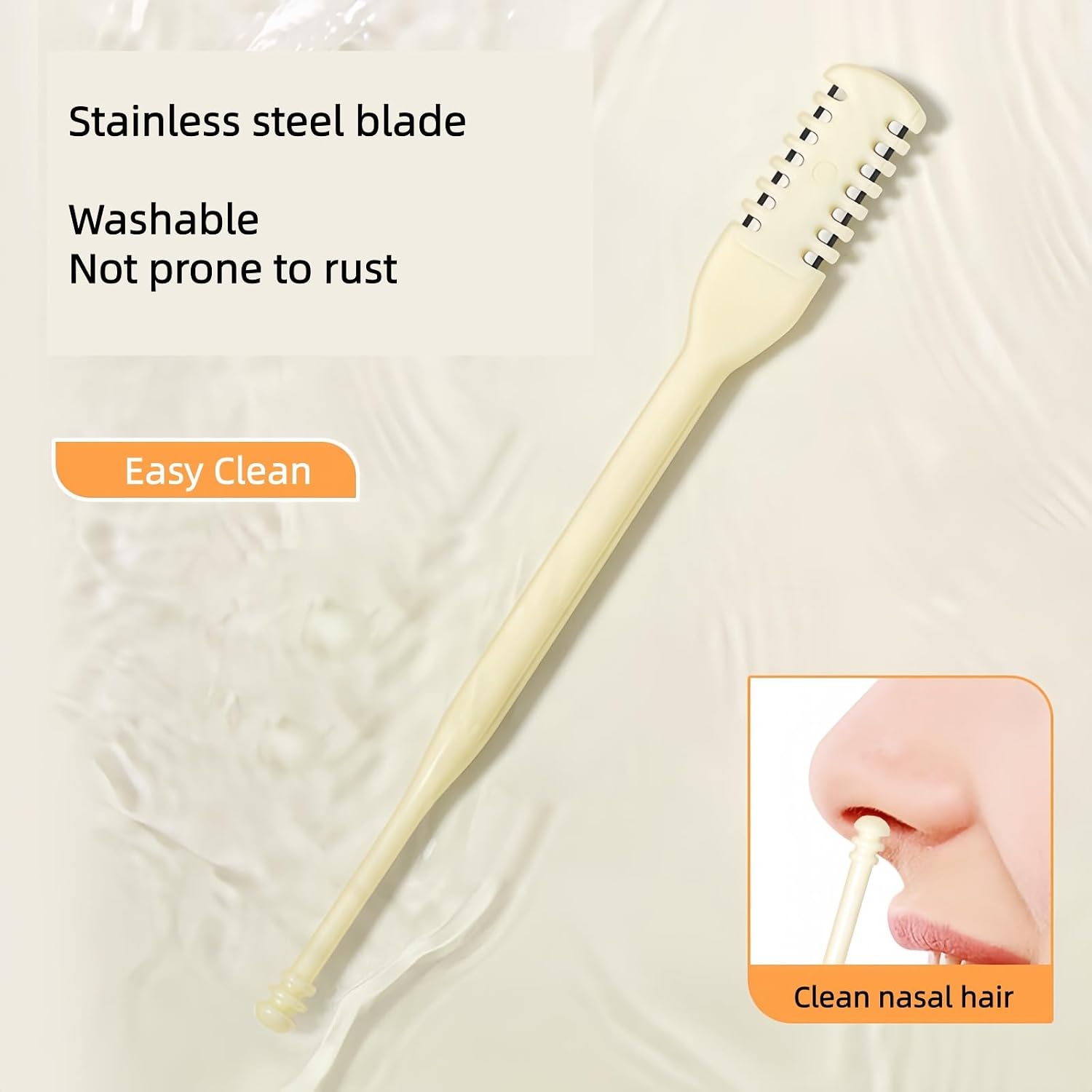 5PCS 3-in-1 Nasal Hair Cutter, Upgrade Double-Sided Nose Hair Trimmer, Portabl 360° Manual Nose Trimmer for Men and Women (5)