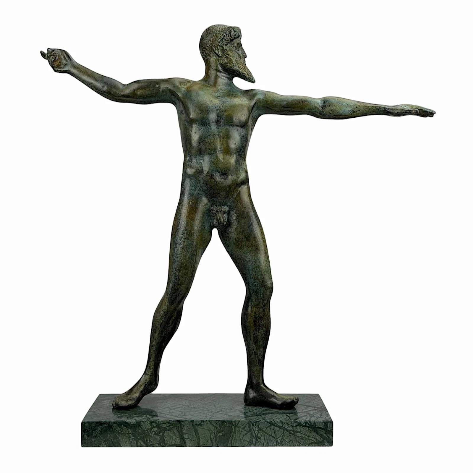Poseidone o Zeus di Artemisione Dio greco romano reale bronzo arte statua metallo