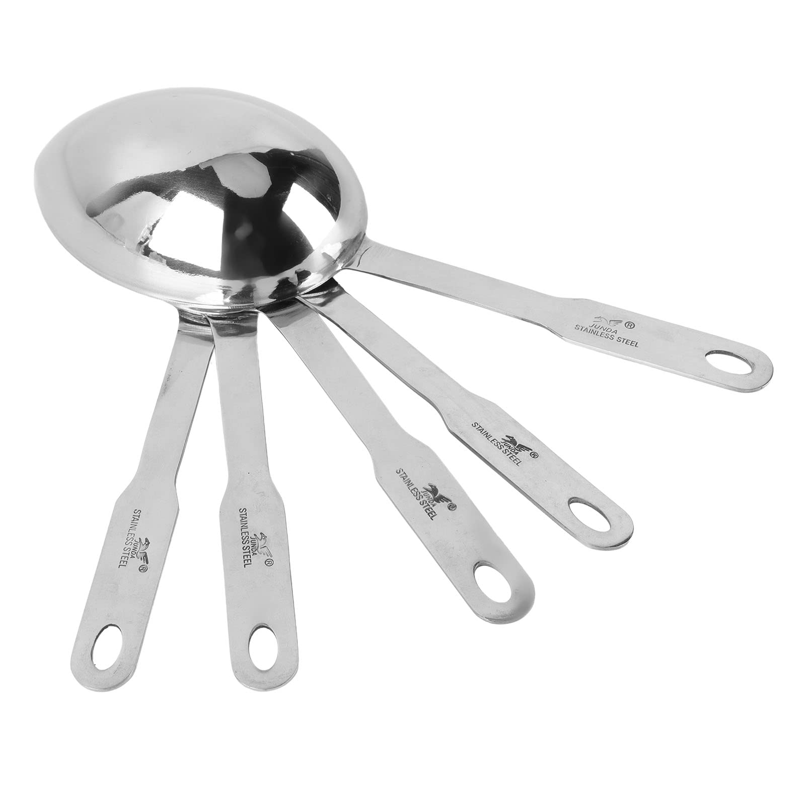 Cucchiaio da zuppa ergonomico con manico lungo in acciaio inossidabile da 5 pezzi per cucinare in
