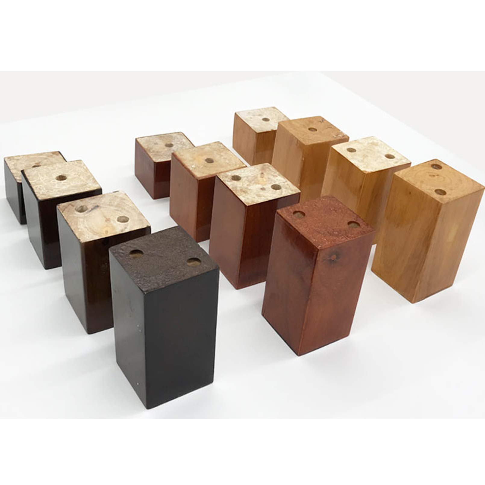 4 gambe per divano in legno, piedini di ricambio per mobili quadrati, poltrona, armadio, in gomma, legno, per divano, comodino, cassettiera, larghezza 8 cm con accessori di installazione (rosso-