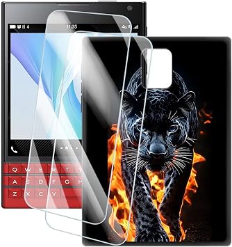 BlackBerry Passport Q30 Compatible Case & Tempered Glass - Cheetah