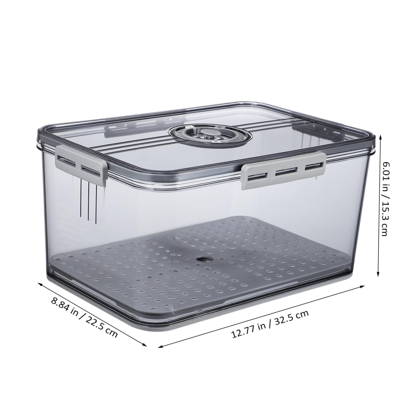VICASKY Contenitore Alimentare Trasparente con Timer e Chiusura Ermetica Lati Scatola per Frutta e da Cucina Organizer per Frigorifero per Conservazione Freschezza Prolungata