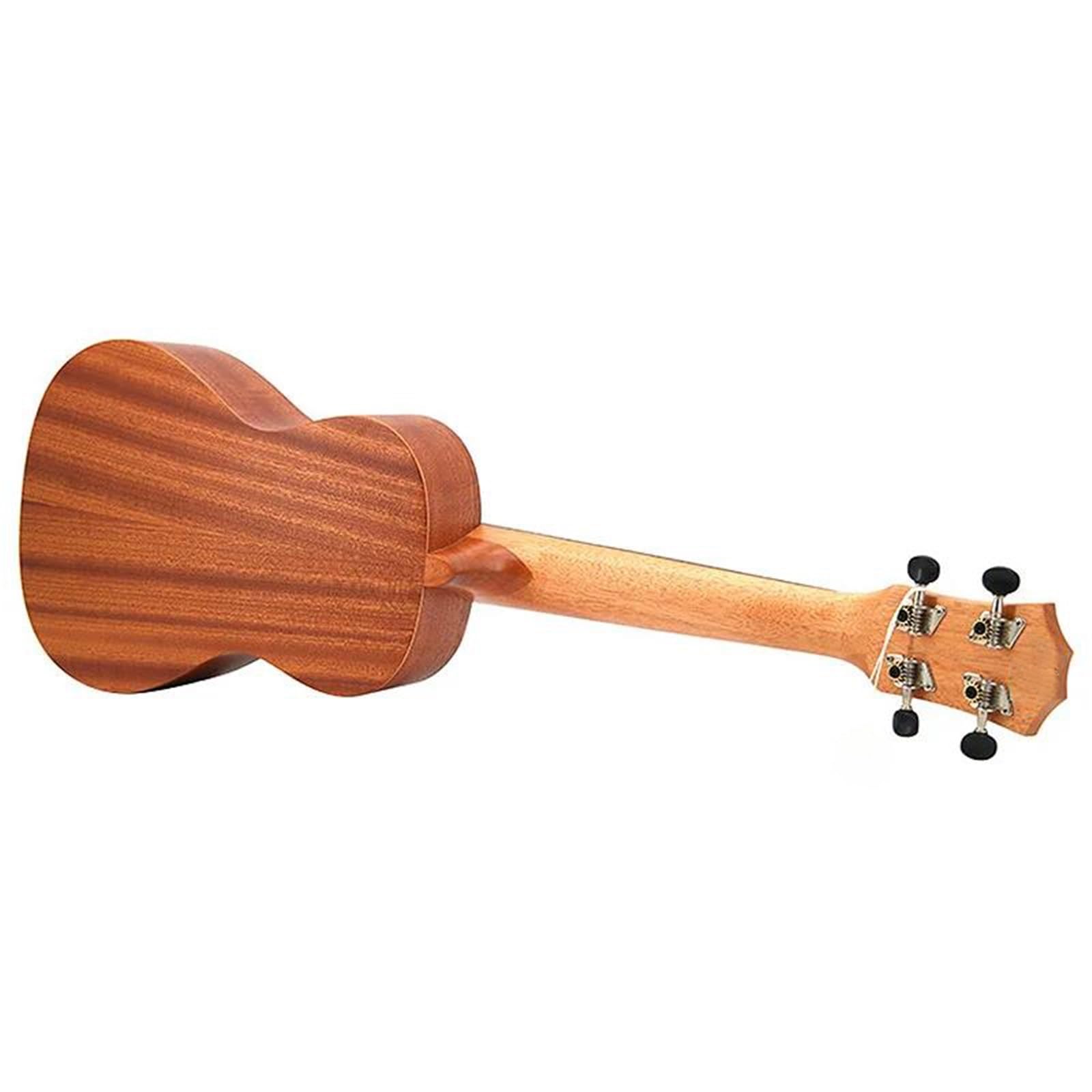 Sapele Konzert-Ukulelen-Set 23 Zoll 4 Saiten Hawaiianische Mini-Gitarre Mit Tasche Stimmgerät Kapodaster Riemen Stiche Und Plektren