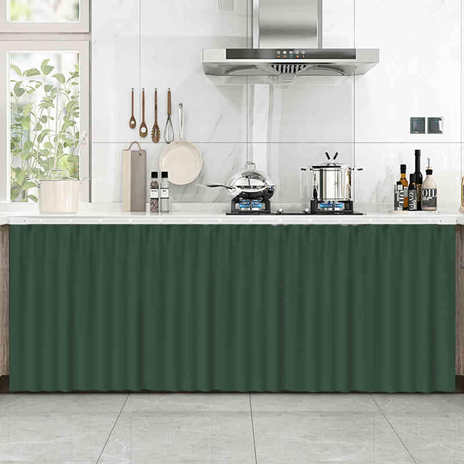 Wansiman Kitchen Curtains,Curtains Under The Sink,linen Curtains,cupboard Curtain Kitchen,curtain Dustproof For Storage Cabinets,Shading Ventilation,for Wardrobes,bookshelves,storage Cabinets