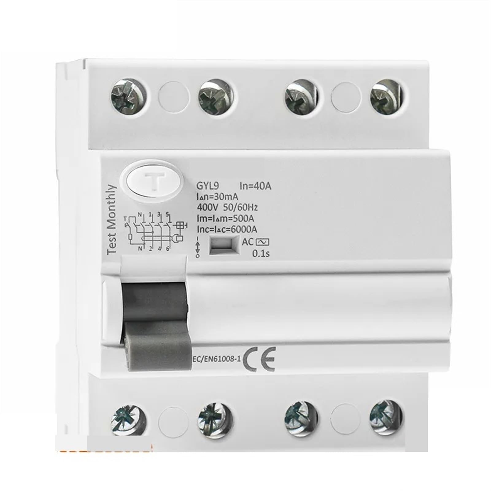 Interrupteur différentiel 4P 100A 100mA GYL9 AC pour protection tableau électrique - 7