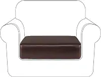 Capa para sofá de couro sintético NC Home com capa protetora de móveis à prova d'água para crianças e animais de estimação, Chocolate, Chair Cushion