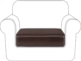 Capa para sofá de couro sintético NC Home com capa protetora de móveis à prova d'água para crianças e animais de estimação, Chocolate, Chair Cushion