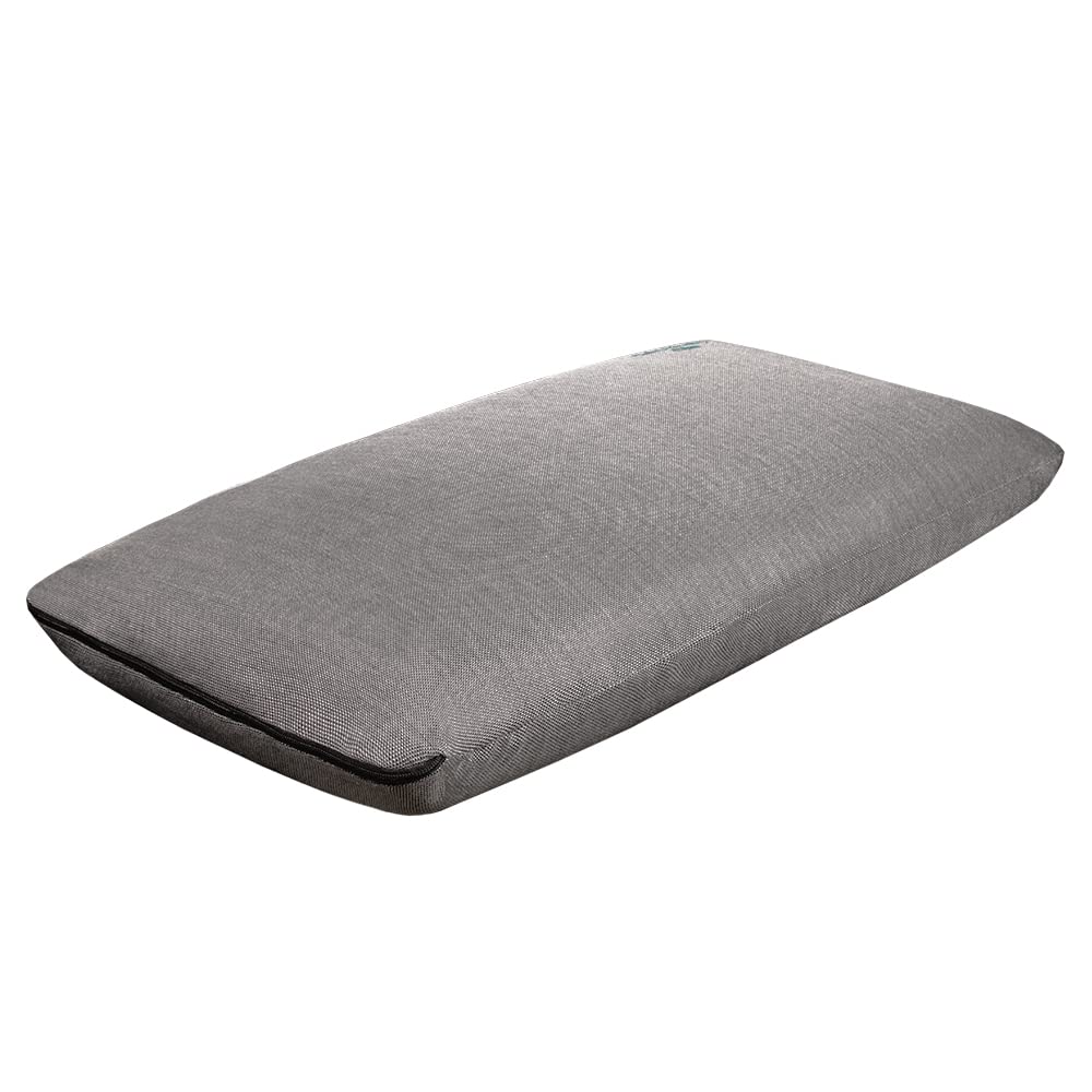 Cecotec Almohada Flow Satisfaction 90 cm. 100% Viscoelástica, Firmeza Medio-Alta, Máxima Adaptabilidad y Confort, Tacto Extra Suave, Funda Transpirable Gris Metalizada, Antiácaros y Antibacterias