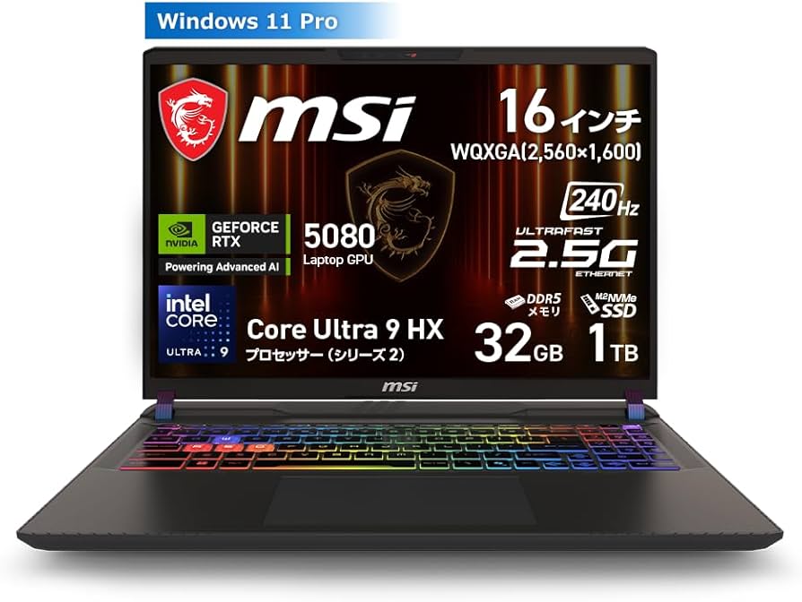 Amazon.co.jp: MSI ゲーミング ノートPC Vector 16 HXAI 【最新Core