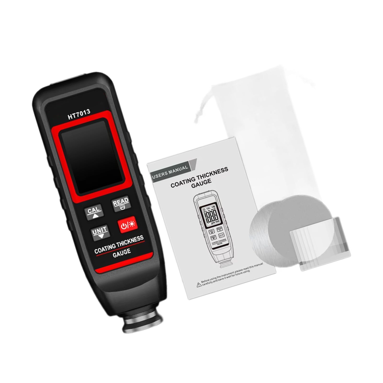 Medidor de espesor de recubrimiento digital, Without battery