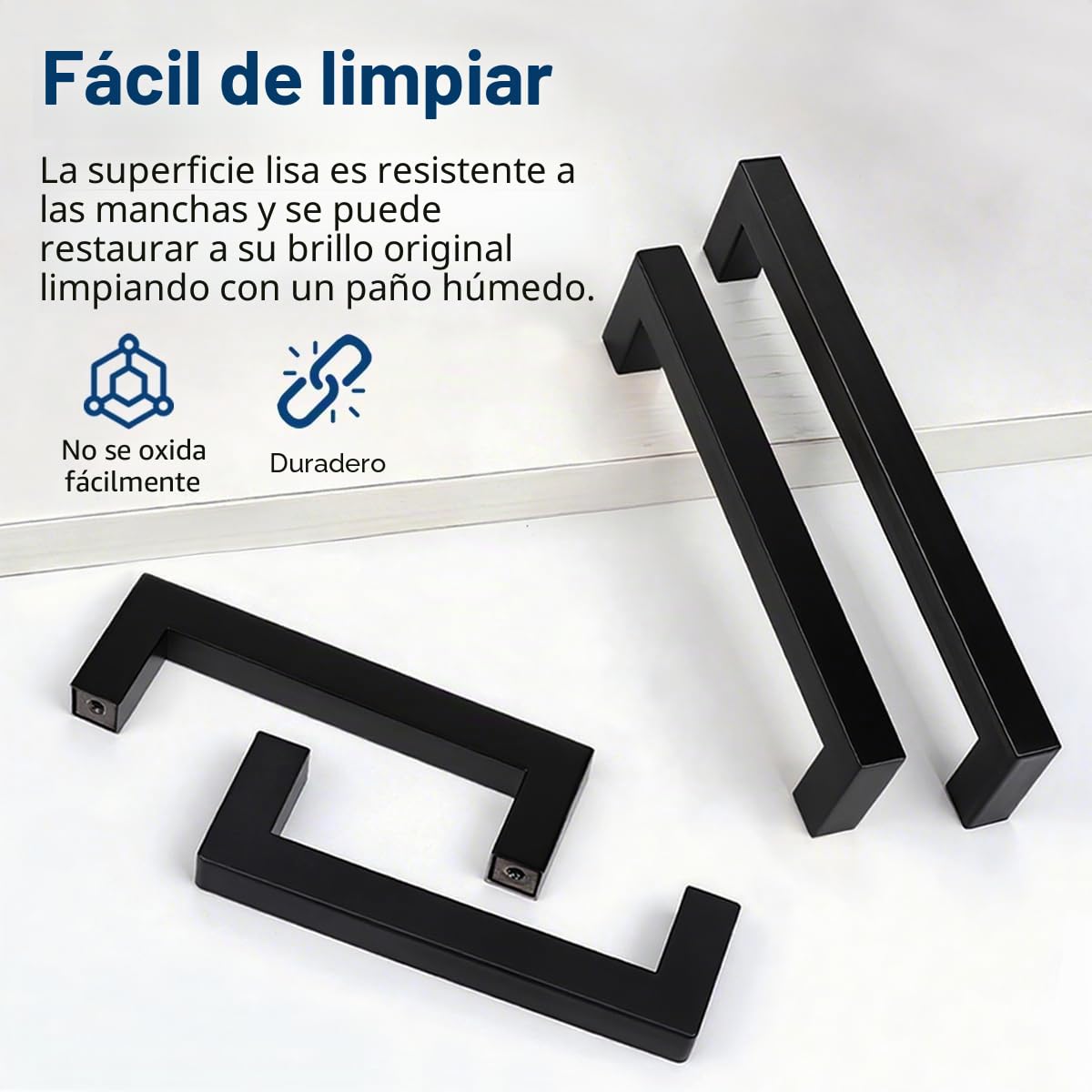 Drenky Tiradores Armarios, Negro Mate Tiradores Cocina de Acero Inoxidable 64 mm Centros de orificio Manijas de Muebles con Tornillos para Gabinete, 2 piezas
