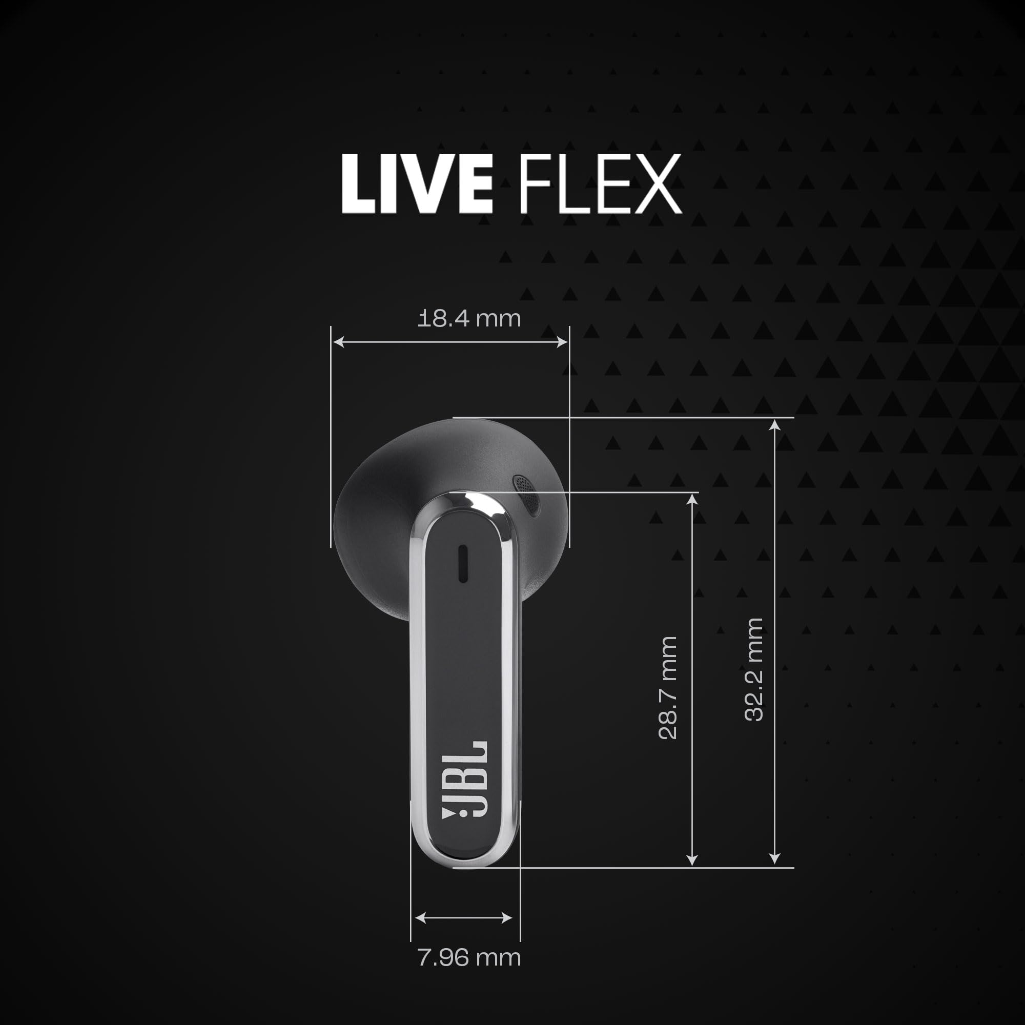 JBL Live Flex Bezprzewodowe Słuchawki Douszne z Redukcją Szumów, Bluetooth 5.3, Wodoodporne IP54, 40h Odtwarzania, Dźwięk Przestrzenny JBL, Etui z funkcją ładowania, Niebieskie