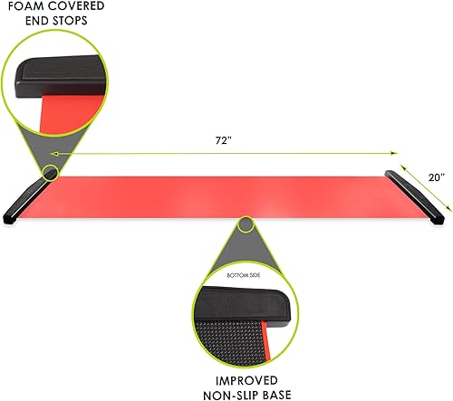 Miniatura 2 de ProsourceFit tabla deslizante y tabla deslizante Pro para ejercicio de 6 pies con topes finales, botines y bolsa de transporte para entrenamiento de