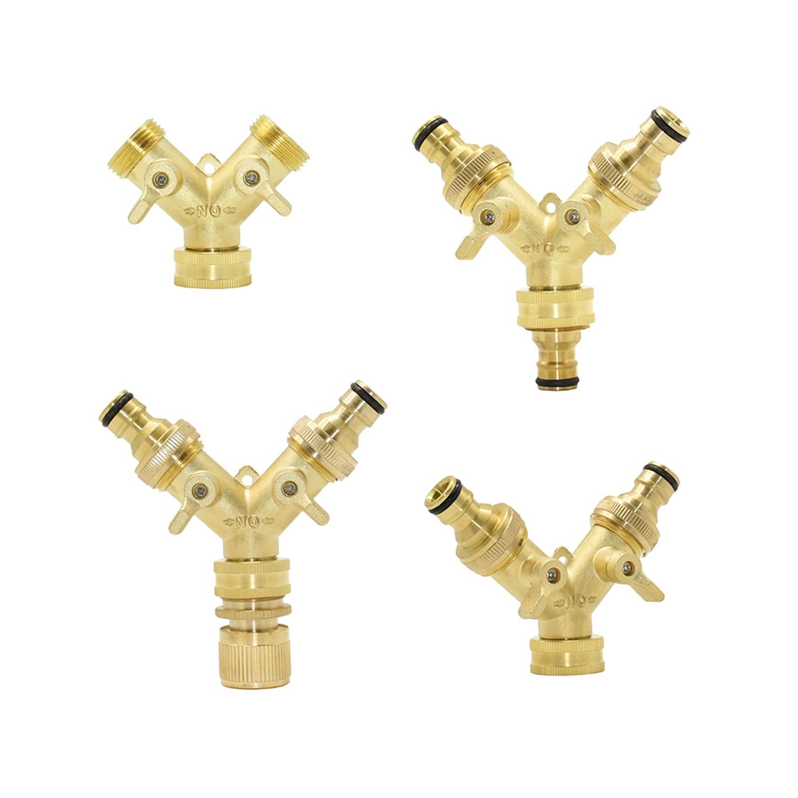 connettore Tubo Flessibile Ottone da 3/4 a 5/8 3/4 "Y Valvola di irrigazione a 2 Porte Giardino Tap Acqua Scaldabagno Giardino Connettore rapido 1 Pezzo(C)