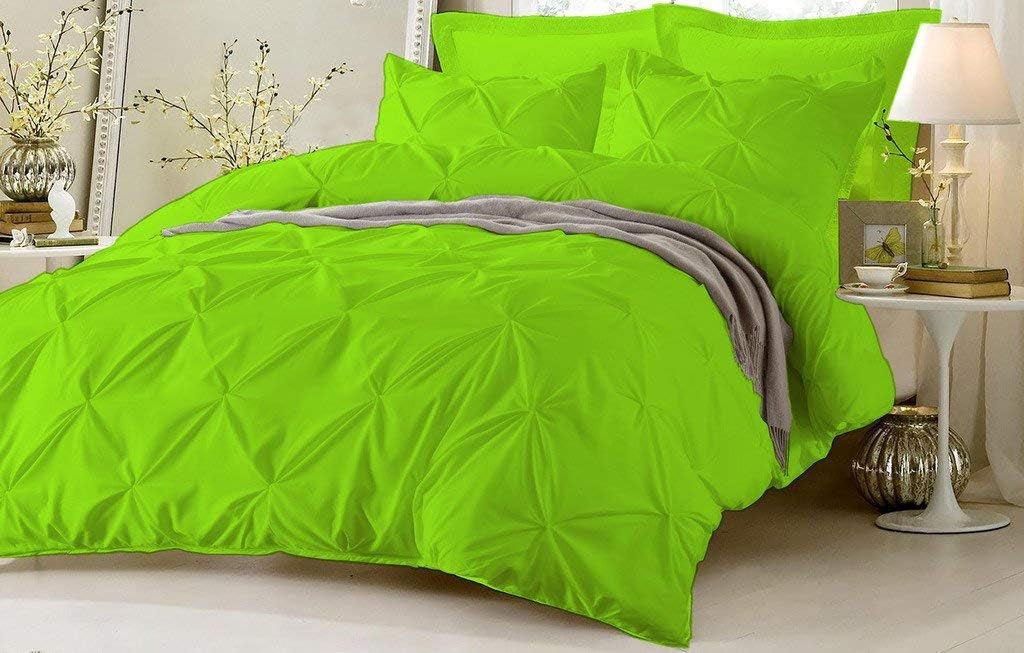 Pinch Pleated 3Pcs Duvet Cover Set Zipper & Corner Ties 100% Egyptian Cotton 750TC Luxurious & Pintuck Decorative Duvet Cover (King/Cal-King 94x104 Size, Wine Solid)