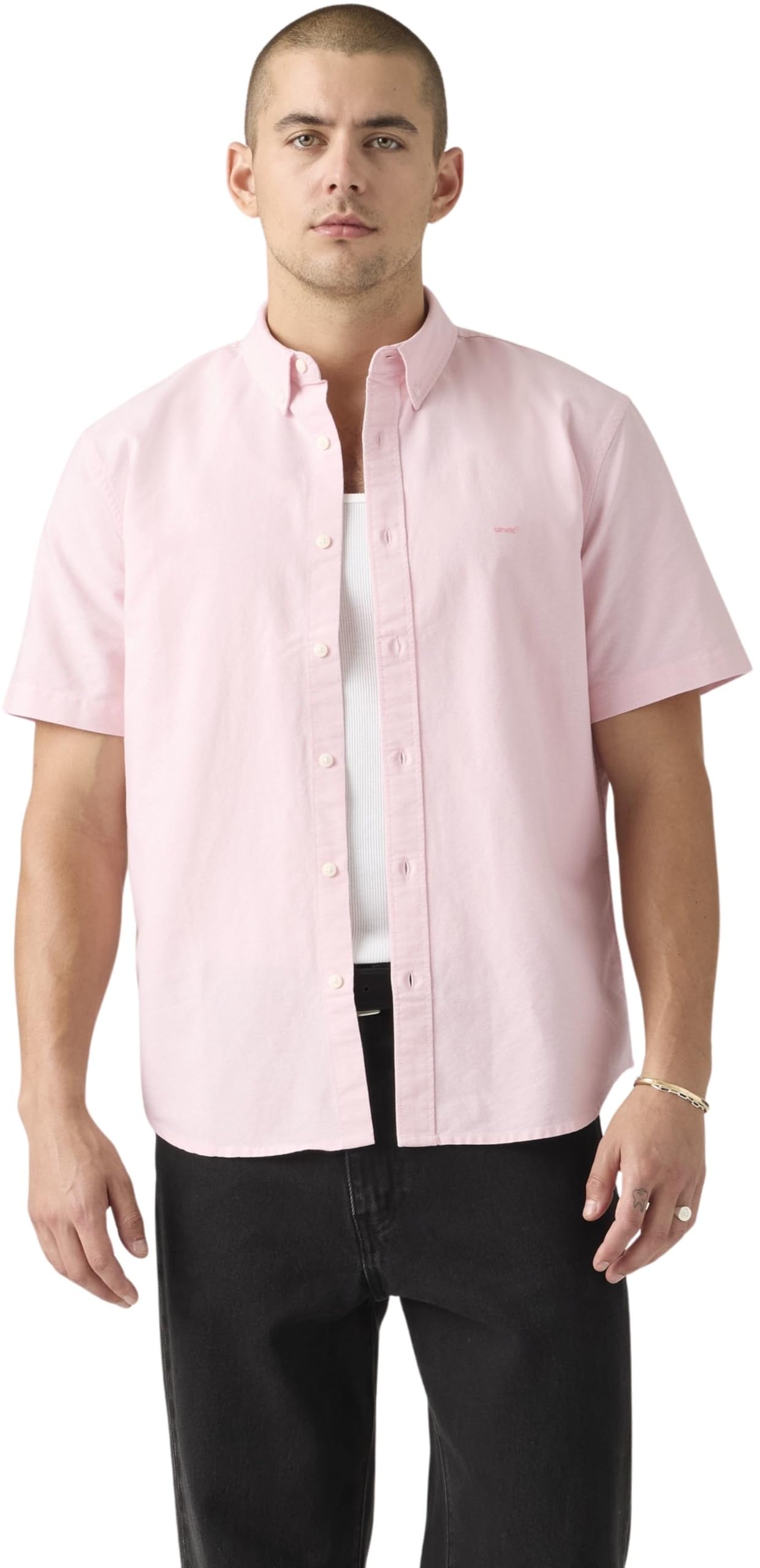 Levi's Men's Shirt Short Sleeve, Relaxed Fit, Pink (Pink Dolphin), S