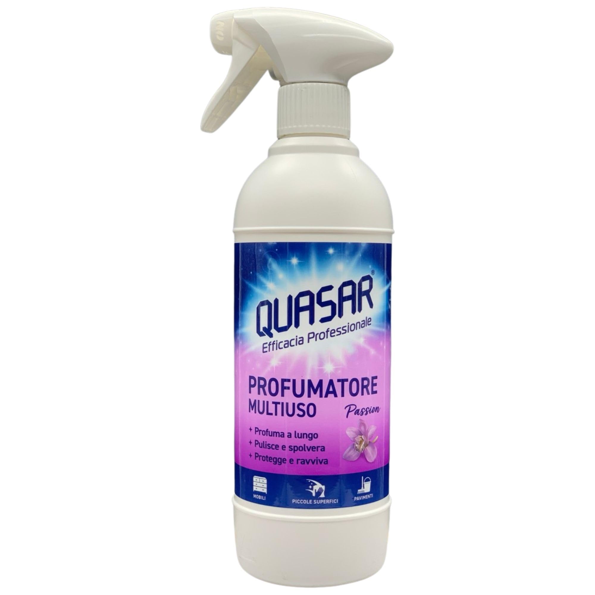 Quasar Spray PROFUMATORE MULTIUSO Profuma a Lungo, Pulisce e Spolvera, Protegge e Ravviva. Disponibile In Diverse Fragranze 500ml (2 Spray, PASSION)