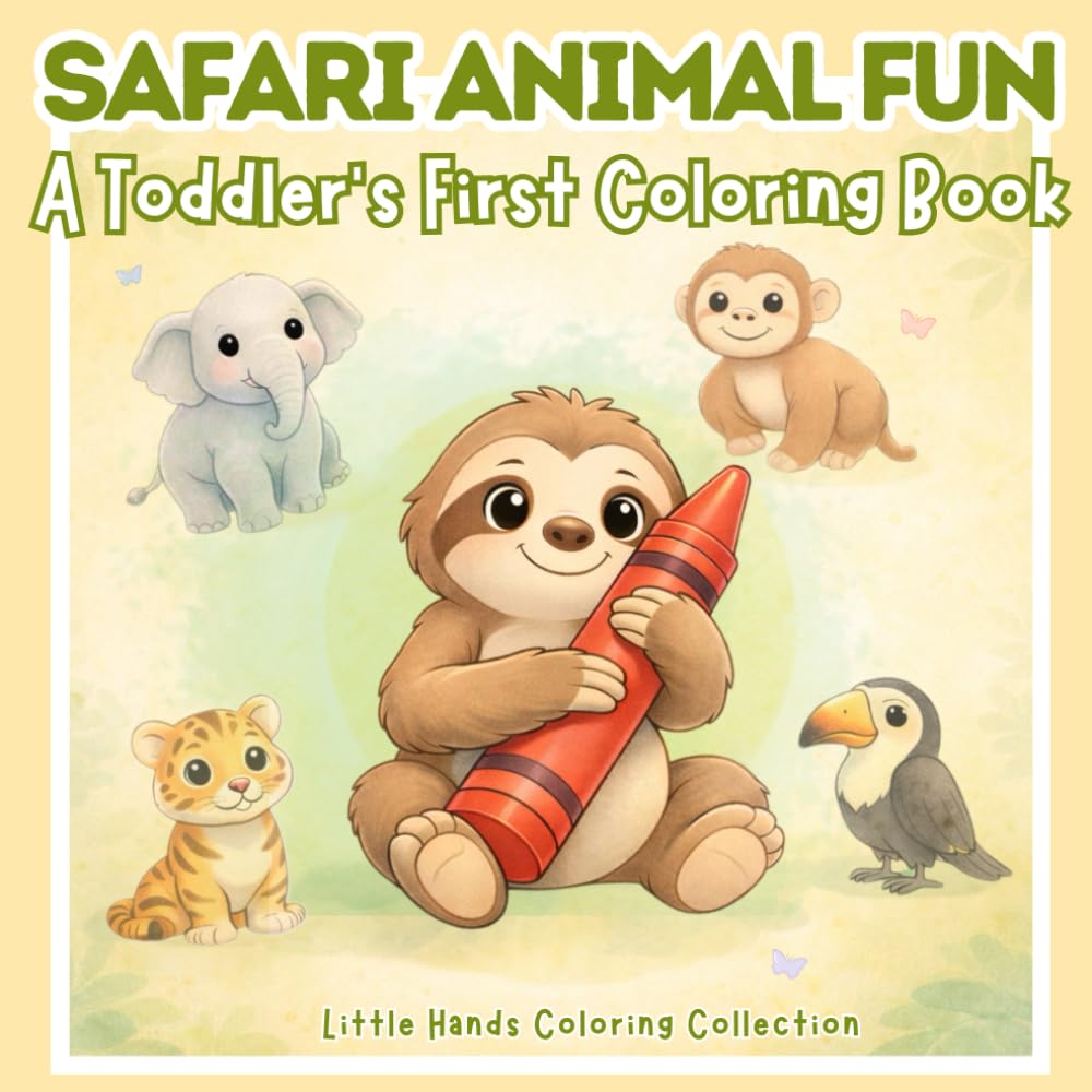 Safari Animal Fun: A Toddler's First Coloring Book (Little Hands Coloring Collection)