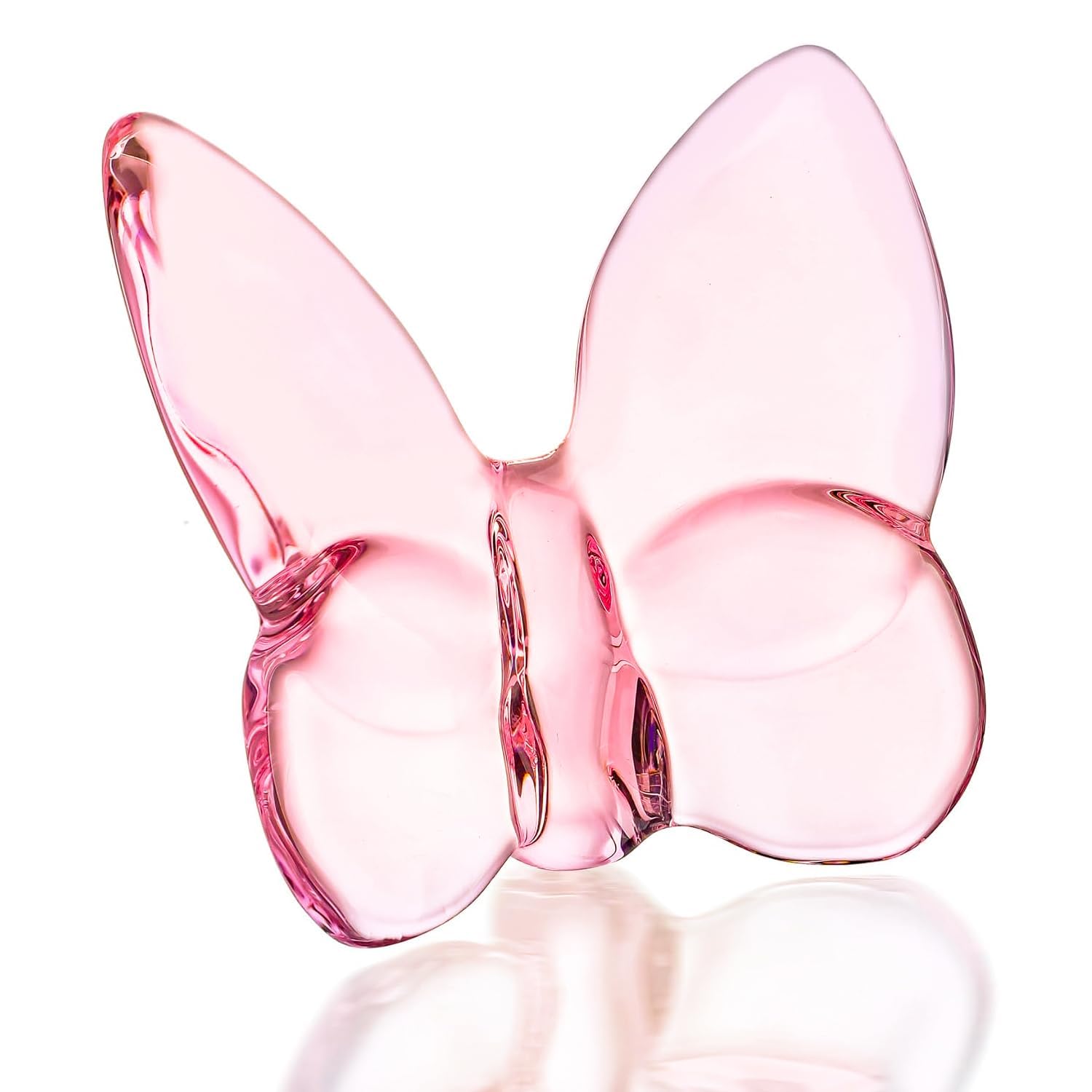 に*こ様 Baccarat ピンククリスタル 蝶のアート Amazon.co.jp: KANPURA ピンククリスタル 蝶の置物 ガラスの飛ぶ蝶の