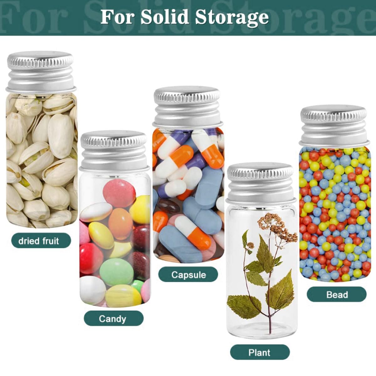 12 Mini Bottiglie Di Vetro Con Tappo Alluminio - 5ml/10ml/15ml Per Messaggi, Bomboniere E DIY - Foto 6