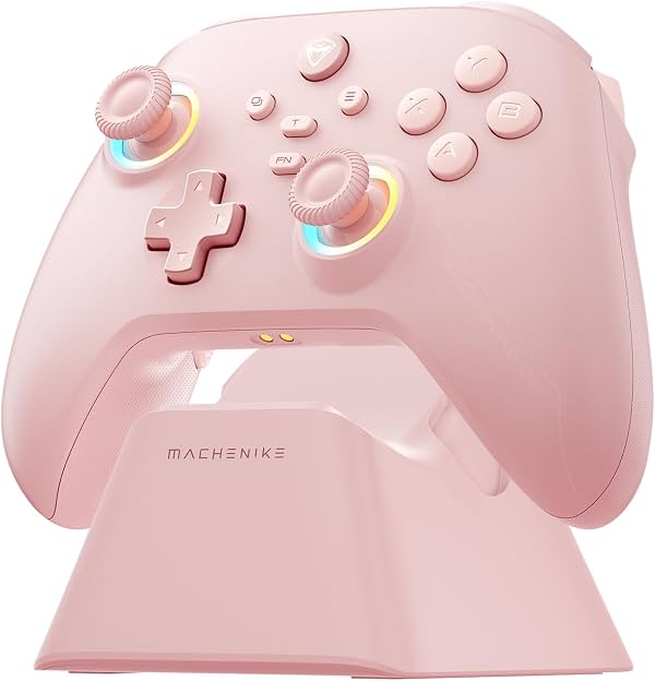 Patrocinado Patrocinado Estás viendo este anuncio según la relevancia del producto para tu búsqueda. Deja comentarios sobre el anuncio Machenike G3V2 Control Bluetooth para PC/Switch/iOS/Android, joysticks de efecto Hall, control de juegos con luz RGB, 2 botones programables, batería de 1000 mAh con estación de carga, rosa 27 de mayo de 2025 | por Machenike