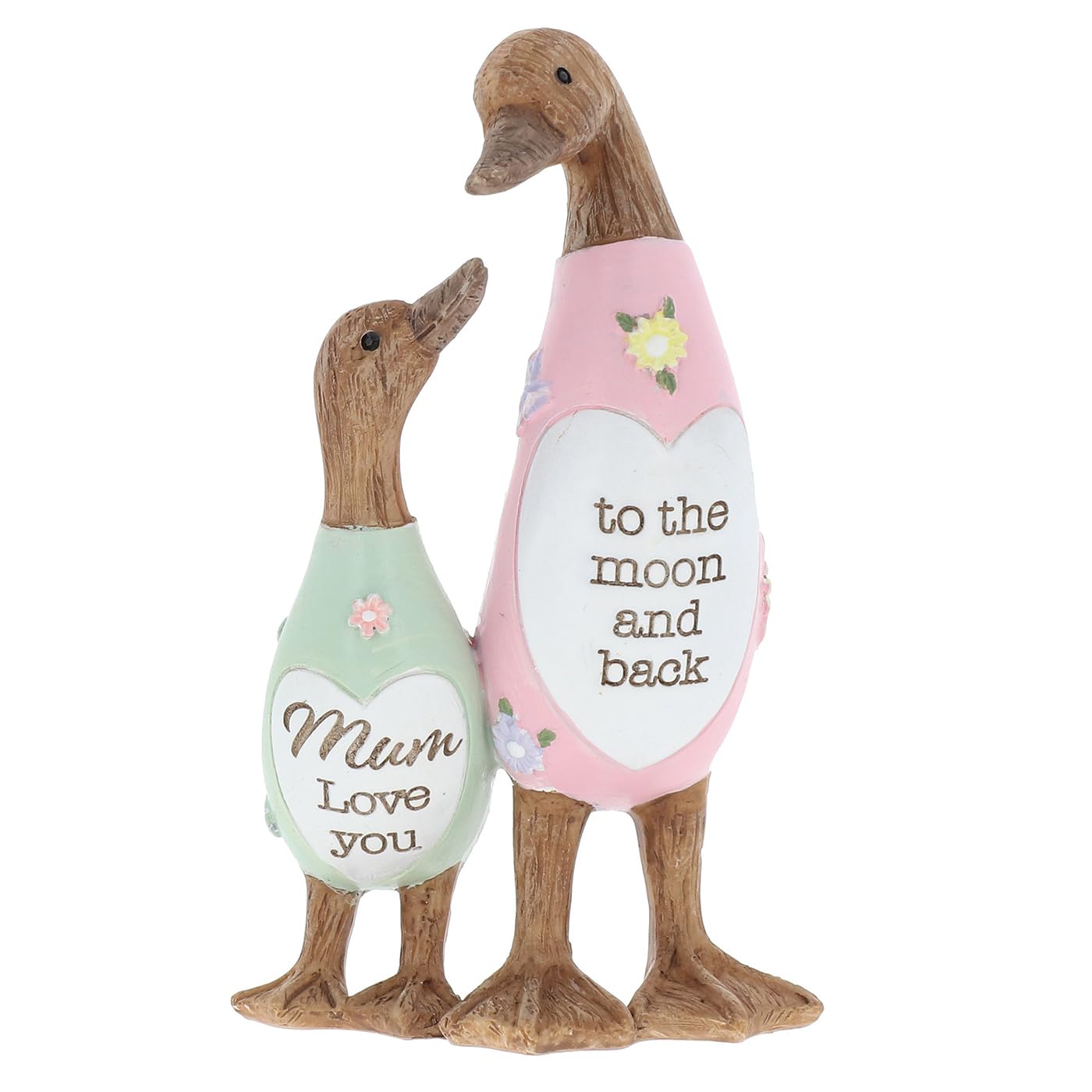 Shudehill Giftware Daisy Message Cute Wooden Duck Ornament - Mum, Nan, Friends, Family and More Sentimental Messages, Gift Ideas For Her (Mum)