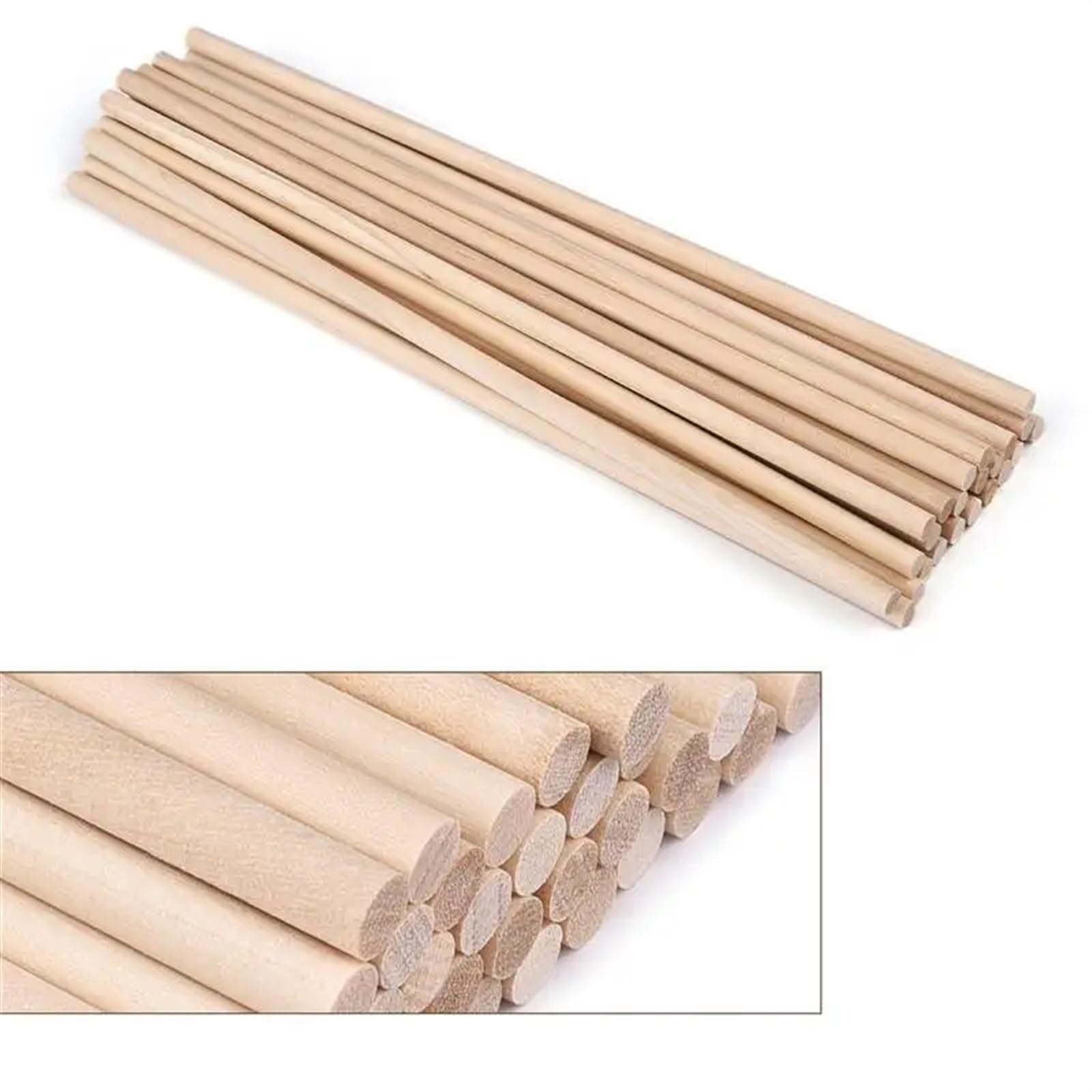 Weitingkkk One Color Wooden Sticks For Crafts, Wooden Dowels Craft Sticks 3Mm And 5Mm Dia 100-300Mm Length(5X200 Mm 25Pcs)