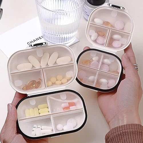 Miniatura 2 de Mini Portable Pill Box Travel Seven Days Multi-Compartment Dividing Pills Pills Jewelry Sealed Storage Box (Square)