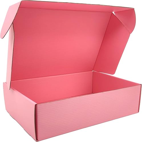 Miniatura 3 de Cajas de envío rosadas para pequeñas empresas, paquete de 20 cajas de cartón corrugado de 12 x 8 x 3 pulgadas para envío, embalaje, regalos de
