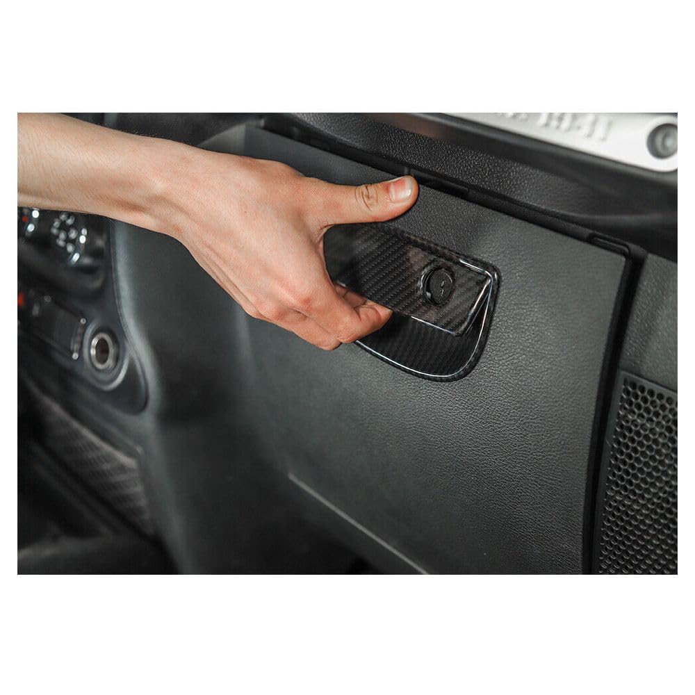 JDWEEYU Copilot Storage Box Trim Carbon Fiber Jk Carbon Fiber M 2pcs for Jeep for Wrangler 2007-2017 CSBTCFFJWJCF0M