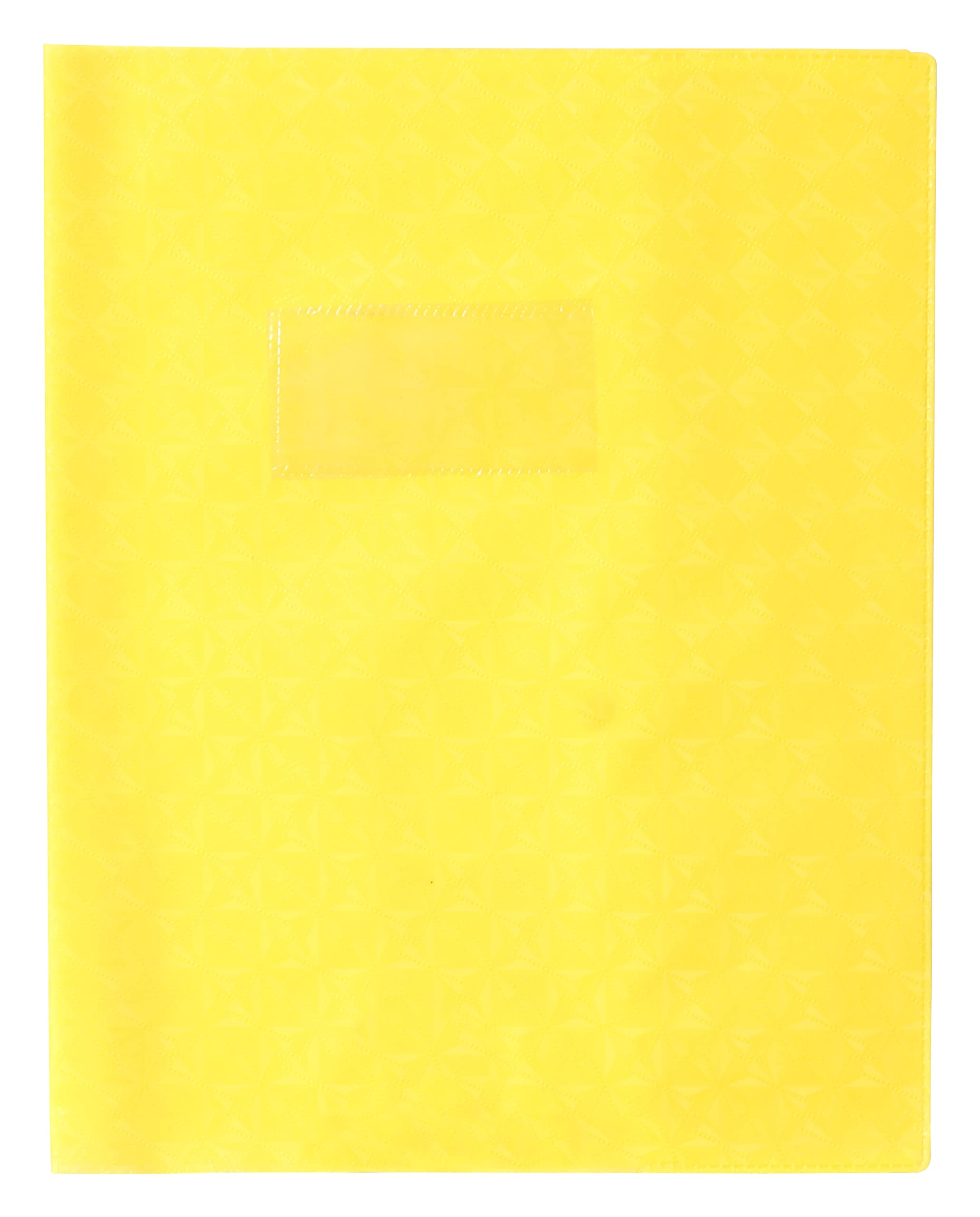 Calligrapher 72014C - A Yellow Grain Diamond Notebook Protector - Dimensions: 17x22 cm - 18/100th with Label Holder - Opaque PVC - Manufactured in France