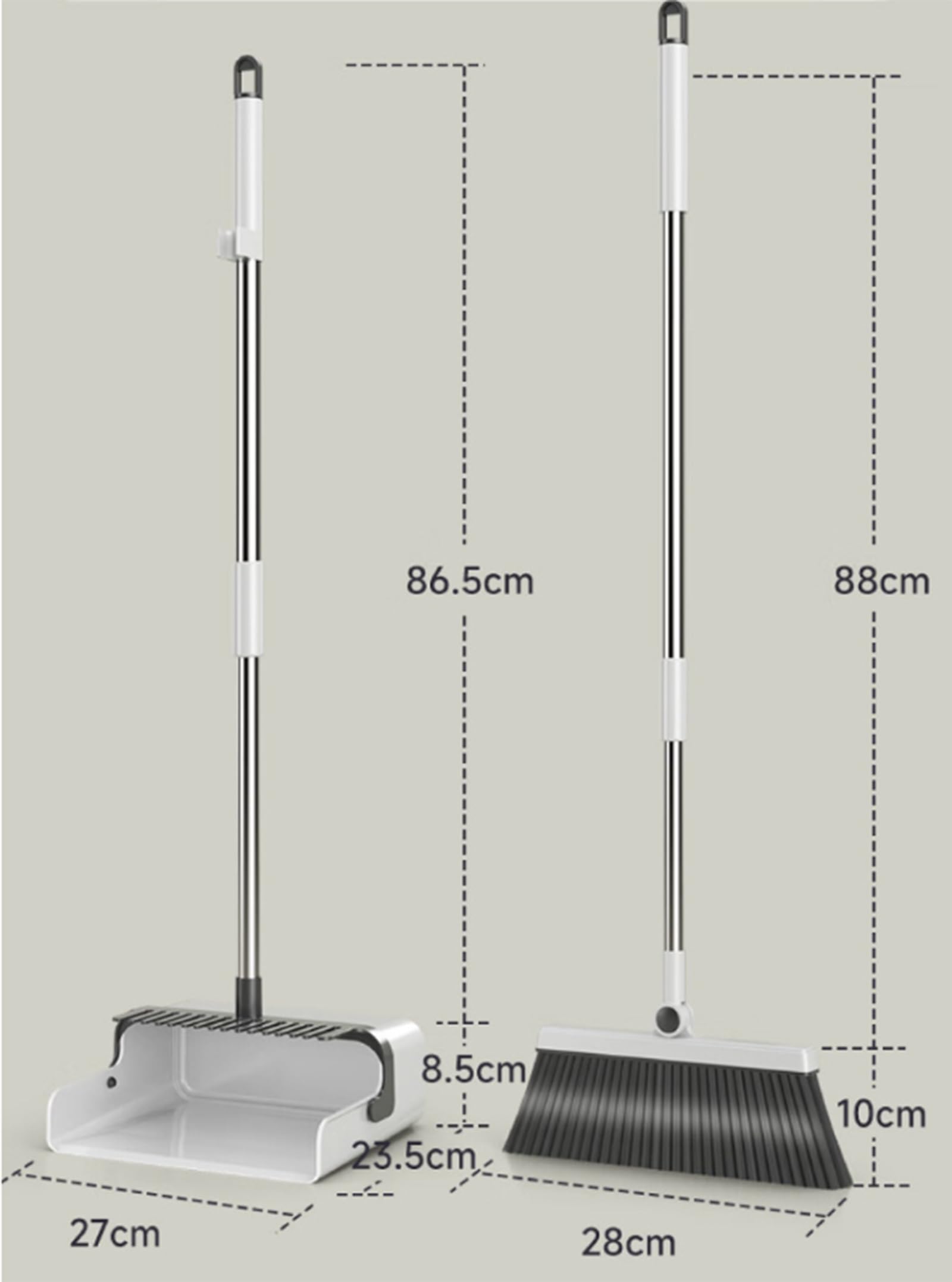 Haushalt Besen und Staubsauger Set - Non-Stick Haar-Reinigungs-Kit, Faltbare Sweeping System für Böden, Fliesen & Pet Hair