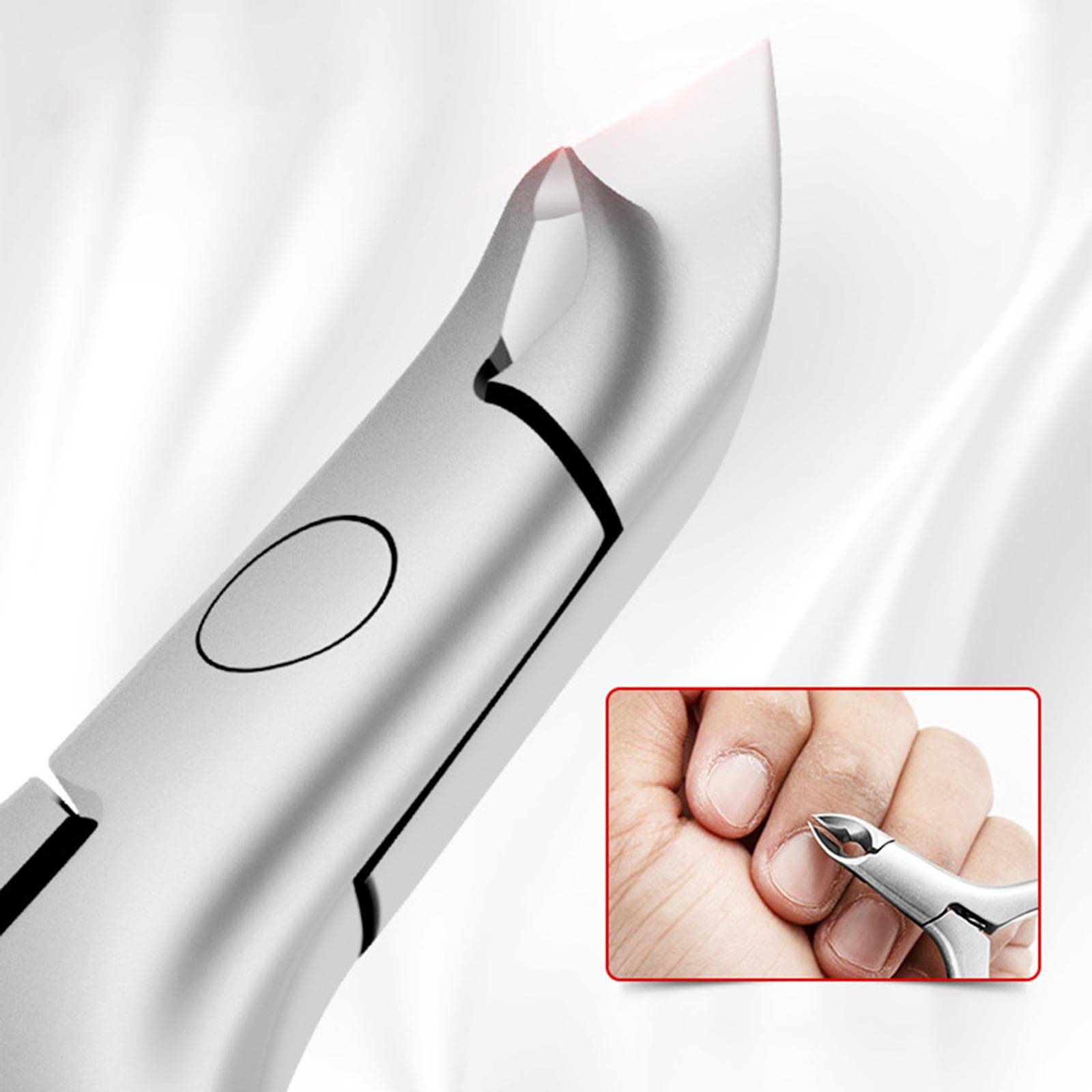 Cortauñas Cutícula Recortador Herramienta Profesional Manicura Pedicura Acero Inoxidable Mango Antideslizante Adecuado para Uñas de Manos Y Pies Uso D