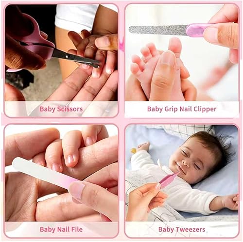 Miniatura 10 de Kit de cuidado y cuidado de la salud del bebé cortaúñas de bebé con luz para recién nacidos niños y niños pequeños dedos de los pies y dedos de los