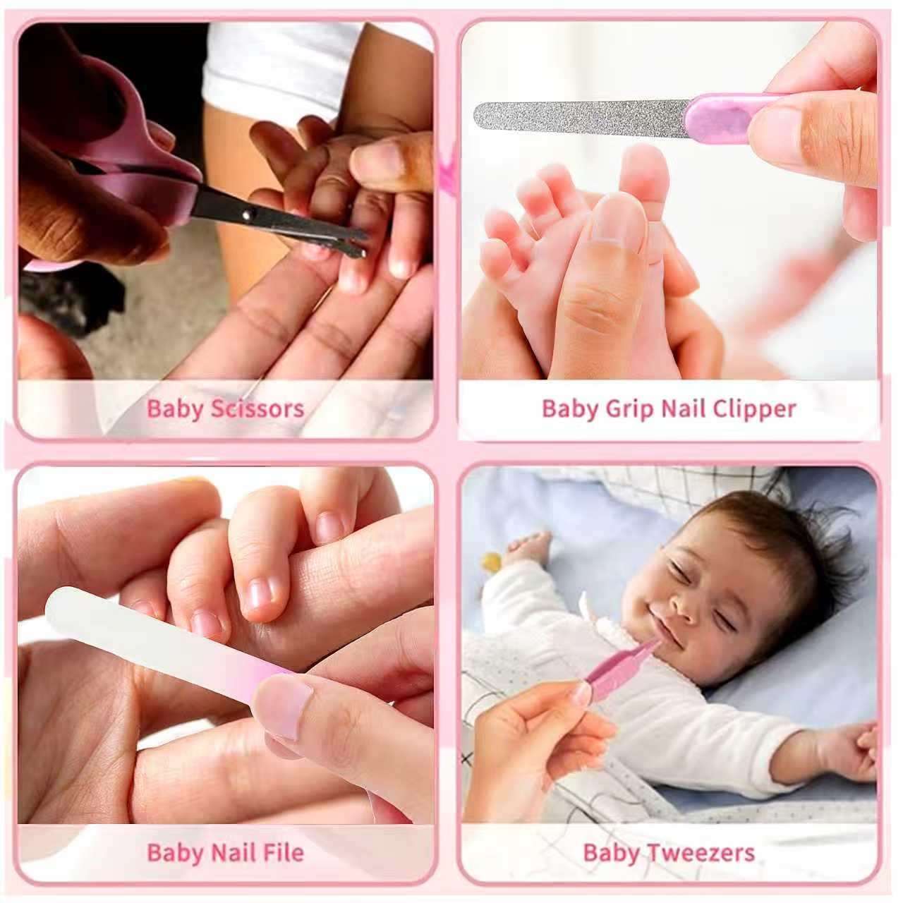 Set Per La Cura Del Bambino Kit Neonato Accessori Bagnetto Neonati Roseflower Kit Cura Neonato 8 Pezzi 931207