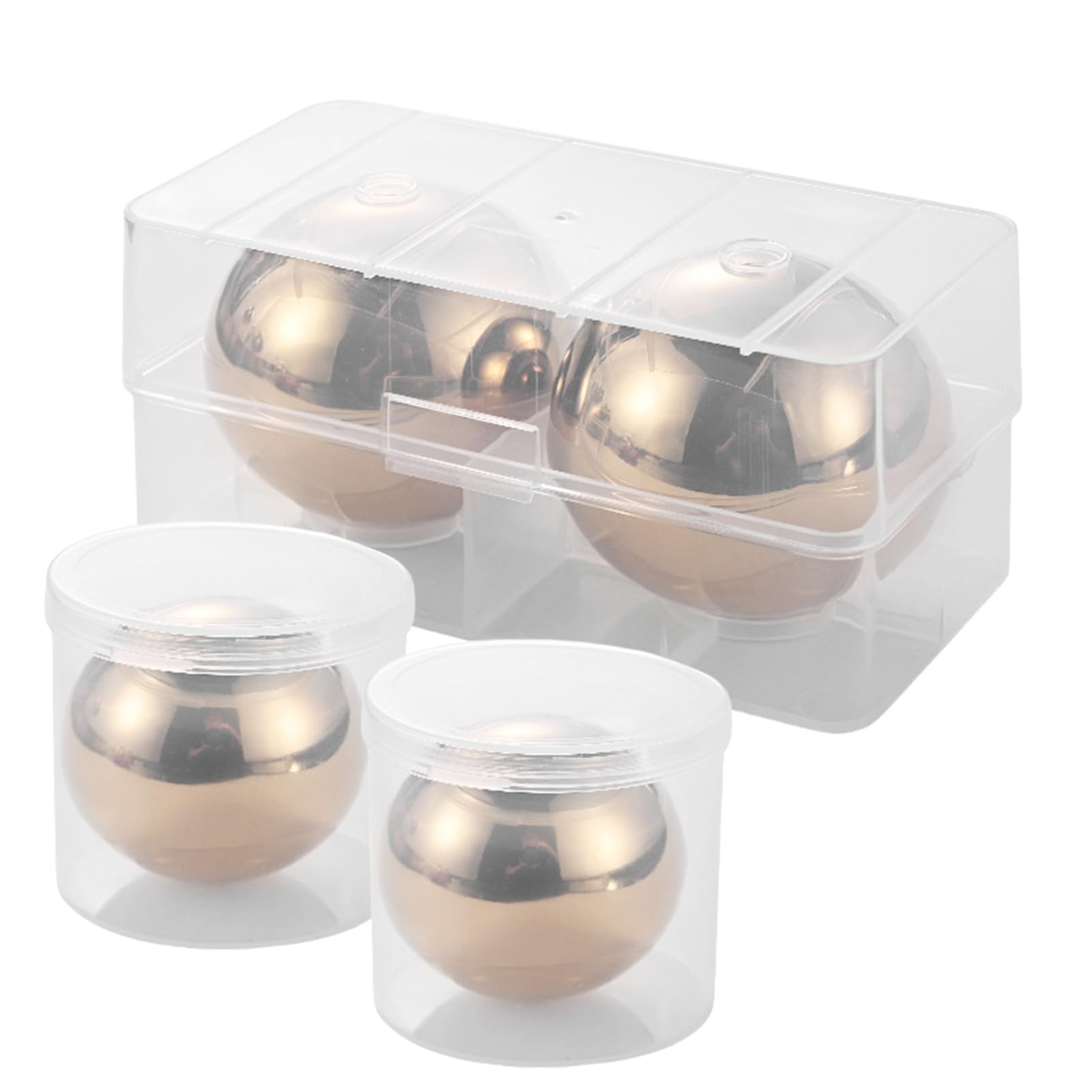 Pasdrucn 4PCS Stainless Steel Metal Ice Cubes Reusable, Reusable Ice Cubes, Stainless Steel Whisky Stones Ice Cubes, Whiskey Stones, Stainless Steel Ice Cubes for Scotch Whisky (Gold)