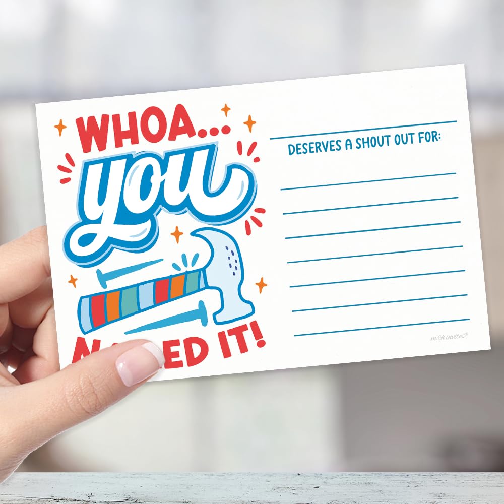 m&h invites Funny You Nailed It - Tarjetas de agradecimiento para profesores, estudiantes, compañeros de trabajo y empleados, tarjetas de aliento de Kudos, notas de reconocimiento para tablones de