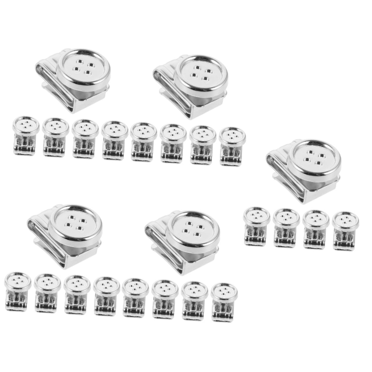 Operitacx 5 Ensembles Bretelles Argenté Pour Hommes Boutons De Bretelles Pratiques Élégants Pour Pantalons Chapeaux Accessoires Facile À Utiliser Sans Couture 5 Pièces * 5