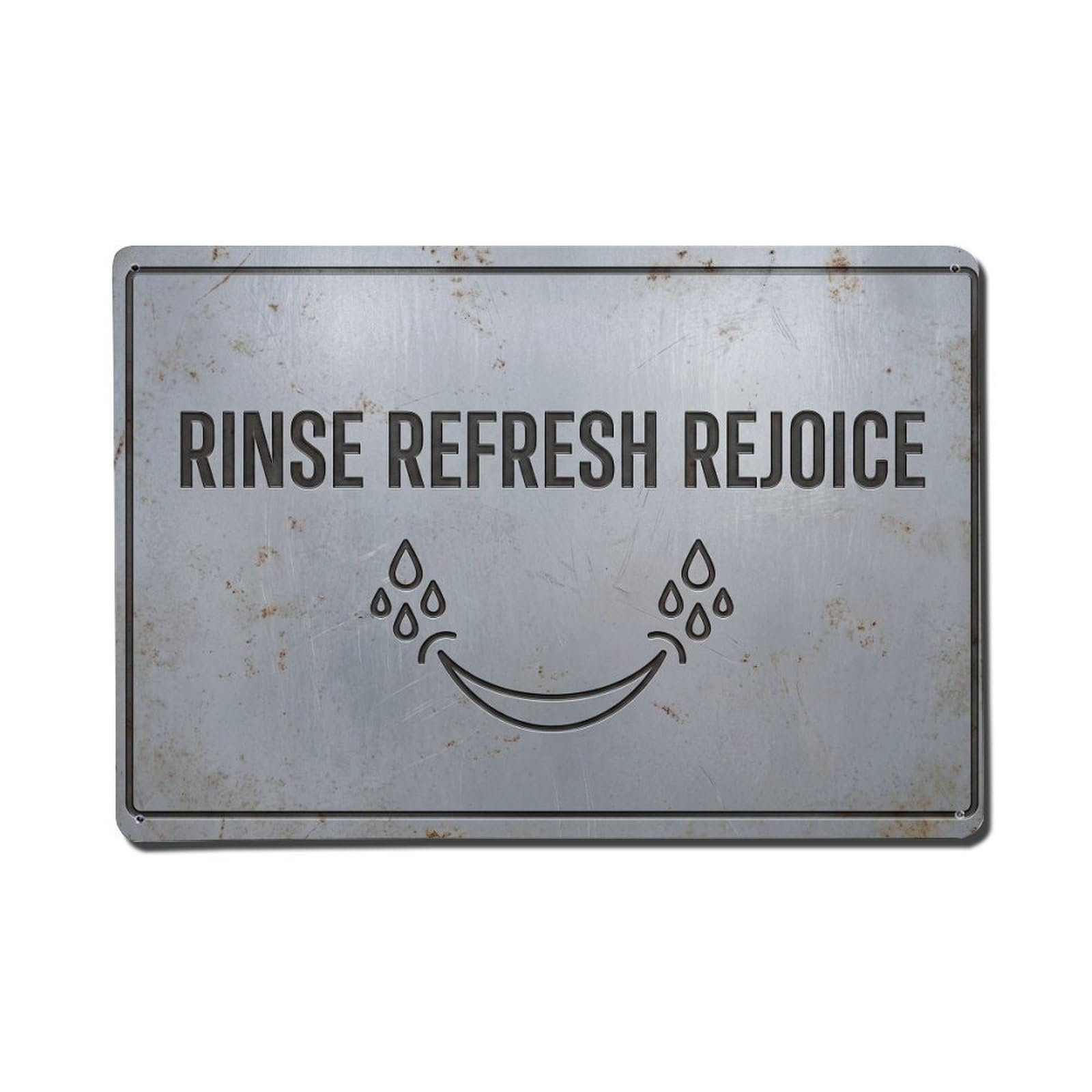 Olhnbad Style Rinse Refresh Rejoice Hand Washing Quote Metal Tin Sign