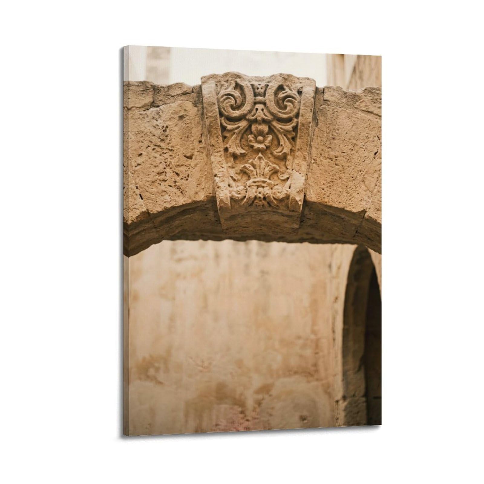 FQNYR Mediterranean Life Photo Arch Keystone Poster Painting Canvas Wall Art Print20x30inch(50x75cm) Frame-style