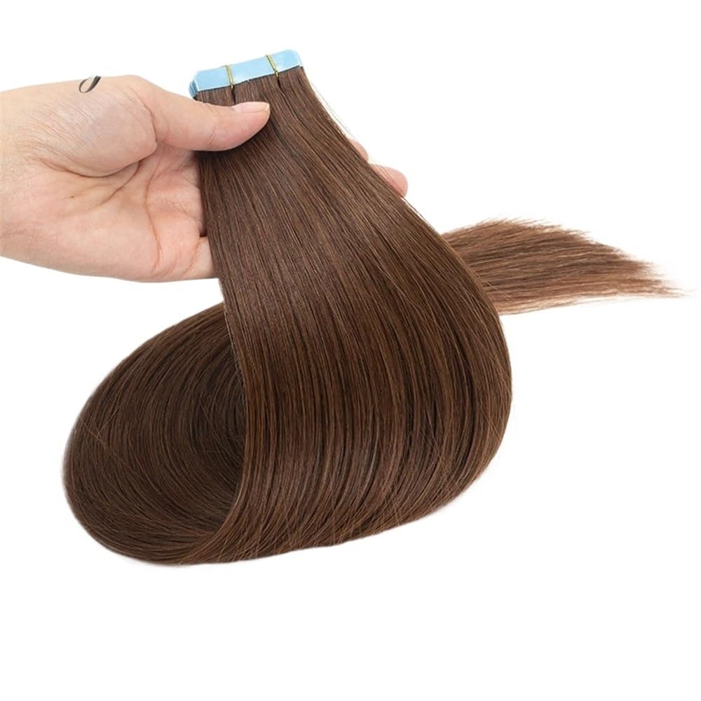 20 sztuk pełne błyszczące wstążki ludzkie przedłużanie włosów dwustronne niewidoczne peruki dla kobiet naturalne proste włosy Remy włosy (#11 cm)