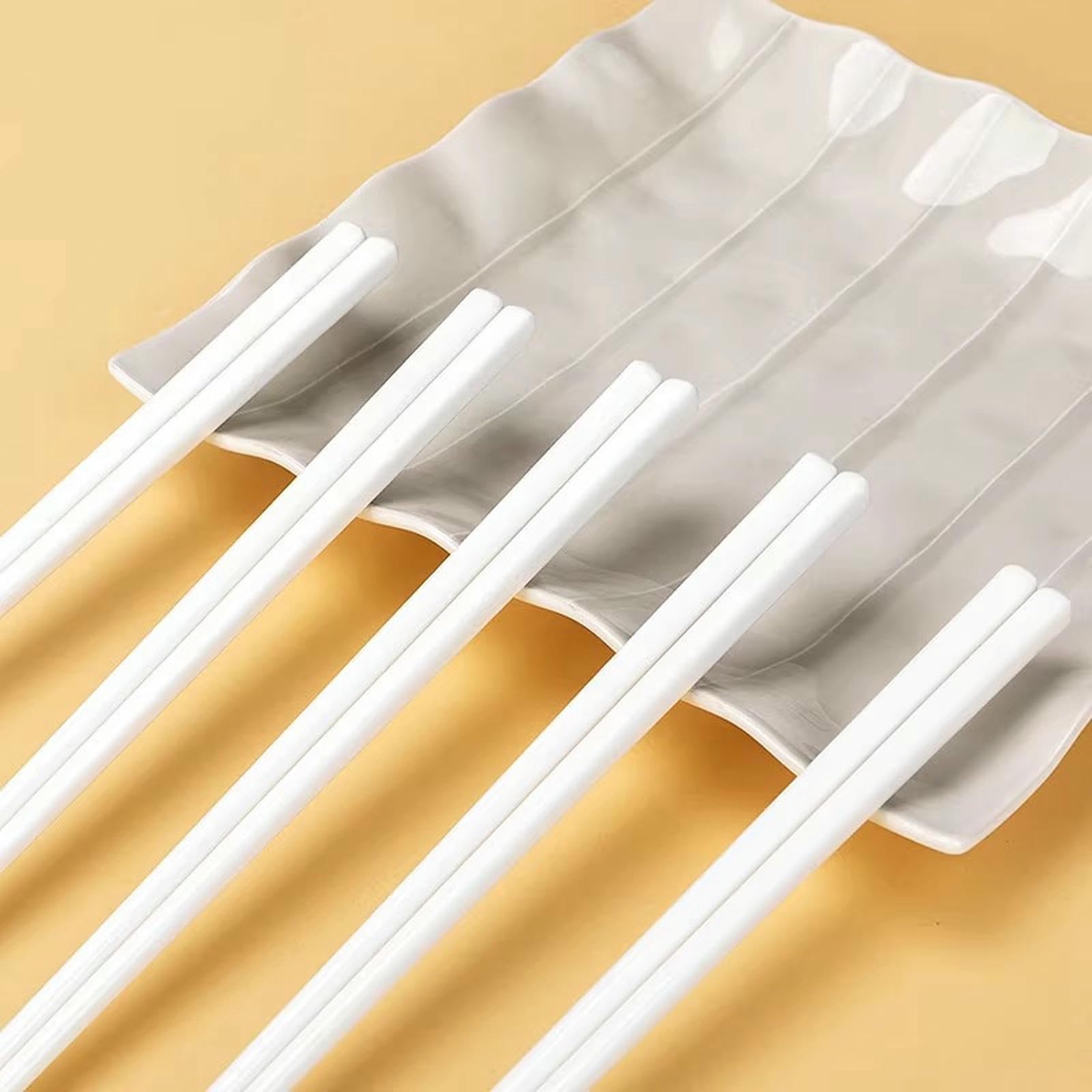 Lot de 10 paires de baguettes en alliage d'argent en céramique minimalistes et créatives chinoises