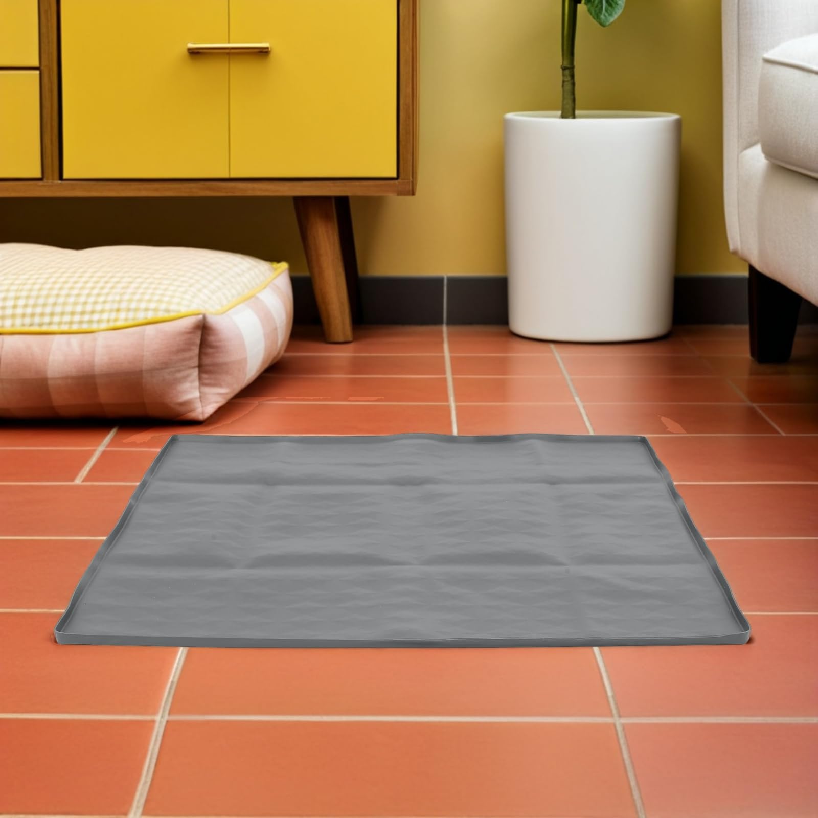 YARNOW Support avec Bord Haut et Base Antidérapante Plateau Facile à Utiliser pour Tapis de Propreté en Silicone pour Chiots en Apprentissage Propreté Lors de Voyages
