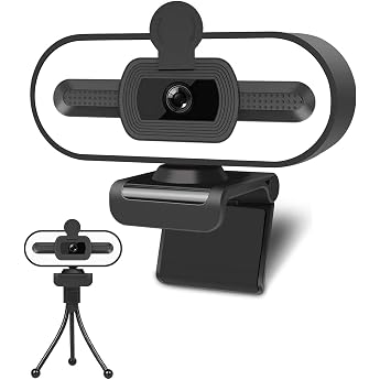 Webcam with Ring Light Microphone 1080P Full HD Camera for PC Mac Laptop